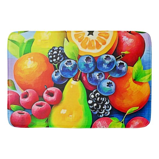 Levendig fruitstilleven badmat (Voorkant)