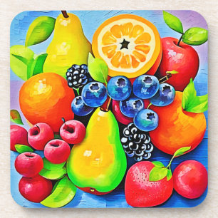 Levendig fruitstilleven bier onderzetter