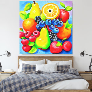 Levendig fruitstilleven canvas afdruk