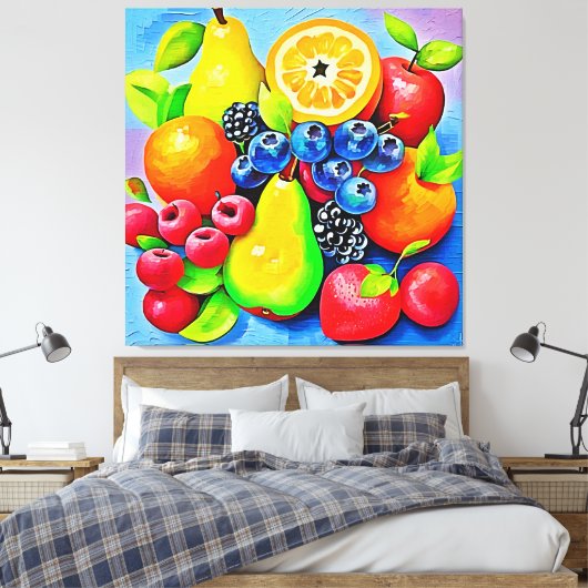 Levendig fruitstilleven canvas afdruk (Insitu (Slaapkamer))