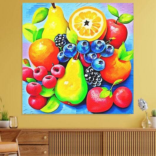 Levendig fruitstilleven canvas afdruk (Insitu (Woonkamer))