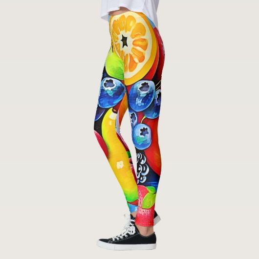 Levendig fruitstilleven leggings (Links)