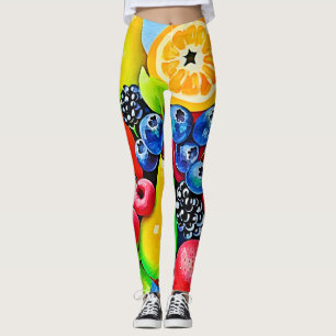 Levendig fruitstilleven leggings