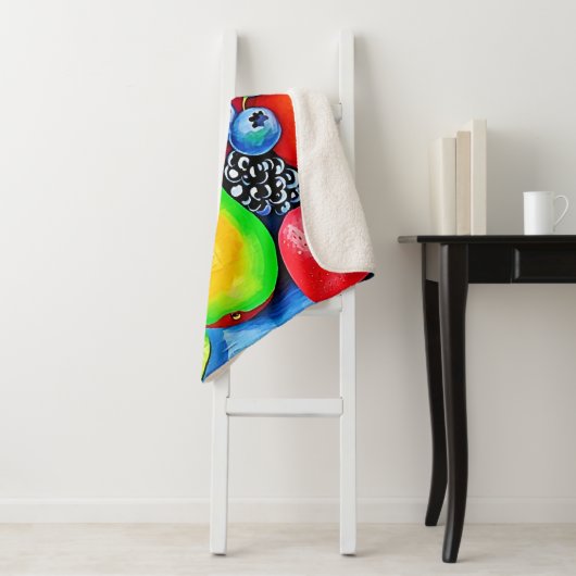 Levendig fruitstilleven sherpa deken (In situ)