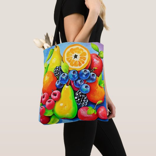 Levendig fruitstilleven tote bag (Dichtbij)