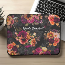 Levendig Fuchsia Oranje Bloem Motief Met Initiaal