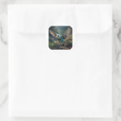 Levendig geanimeerd vogel Tattoo ontwerp Ronde Sticker (Tas)