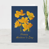 Levendig Geel Bloemmotief Moederdag Kaart (Voorkant)