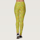 Levendig geel cyclisch chaospatroon leggings (Achterkant)