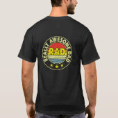 Levendig geel echt geweldige papa rad typo t-shirt (Achterkant)