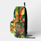 Levendig geel en groen Abstracte moderne kunststij Bedrukte Rugzak (Rechts)