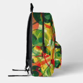 Levendig geel en groen Abstracte moderne kunststij Bedrukte Rugzak (Links)