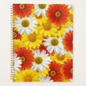 Levendig geel en Oranje Daisy Pattern Planner (Voorkant)