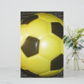 Levendig Geel en Zwart Football (Voetbal) Art (Staand voorkant)