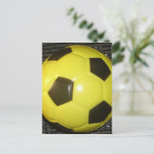 Levendig Geel en Zwart Football (Voetbal) Art Briefkaart (Staand voorkant)
