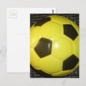Levendig Geel en Zwart Football (Voetbal) Art Briefkaart (Voorkant / Achterkant)