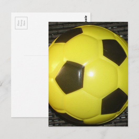Levendig Geel en Zwart Football (Voetbal) Art Briefkaart (Voorkant / Achterkant)