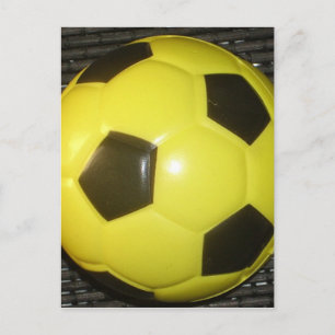 Levendig Geel en Zwart Football (Voetbal) Art Briefkaart