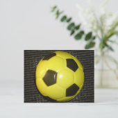 Levendig Geel en Zwart Football (Voetbal) Art Briefkaart (Staand voorkant)