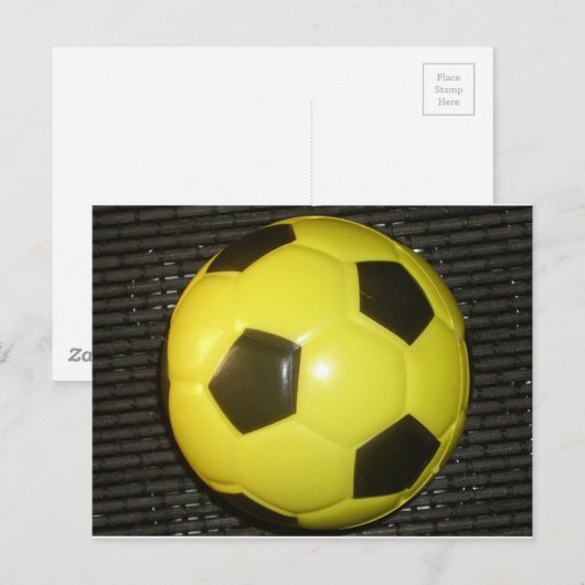 Levendig Geel en Zwart Football (Voetbal) Art Briefkaart (Voorkant / Achterkant)