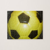 Levendig Geel en Zwart Football (Voetbal) Art Legpuzzel (Horizontaal)