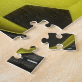 Levendig Geel en Zwart Football (Voetbal) Art Legpuzzel (Zijkant)