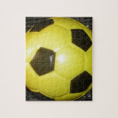 Levendig Geel en Zwart Football (Voetbal) Art Legpuzzel (Verticaal)