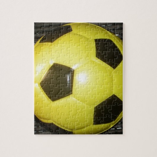 Levendig Geel en Zwart Football (Voetbal) Art Legpuzzel (Verticaal)