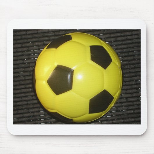 Levendig Geel en Zwart Football (Voetbal) Art Muismat (Voorkant)