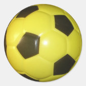 Levendig Geel en Zwart Football (Voetbal) Art Ronde Sticker (Voorkant)