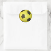 Levendig Geel en Zwart Football (Voetbal) Art Ronde Sticker (Tas)