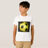 Levendig Geel en Zwart Football (Voetbal) Art T-shirt (Voorkant volledig)