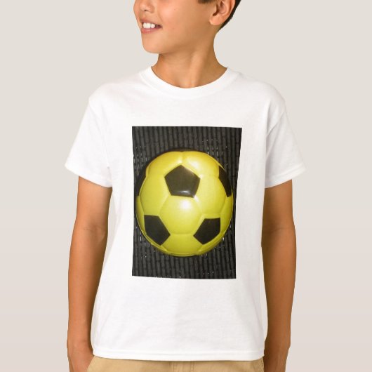 Levendig Geel en Zwart Football (Voetbal) Art T-shirt (Voorkant)