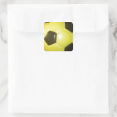 Levendig Geel en Zwart Football (Voetbal) Art Vierkante Sticker (Tas)