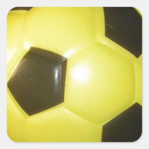 Levendig Geel en Zwart Football (Voetbal) Art Vierkante Sticker