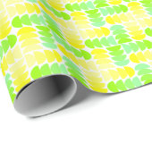 Levendig geel & groen geometrisch kruispatroon cadeaupapier (Rol Hoek)