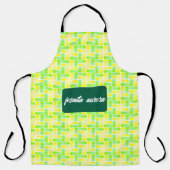 Levendig geel & groen geometrisch kruispatroon schort (Voorkant)