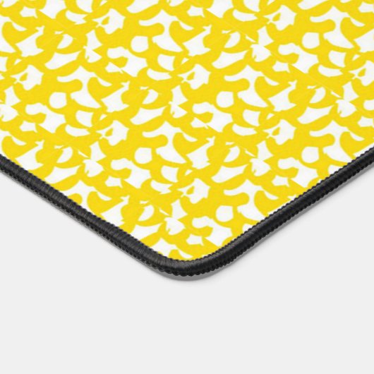 Levendig geel patroon abstract ontwerp bureaumat (Hoek)