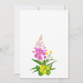 Levendig geel roze Wildflower Script Baby shower Kaart (Achterkant)