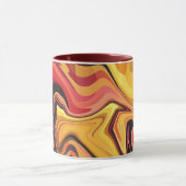 Levendig geel, sinaasappel en rood Abstract Flow Mok (Midden)