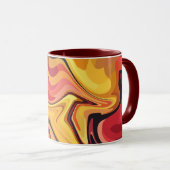 Levendig geel, sinaasappel en rood Abstract Flow Mok (Voorkant rechts)