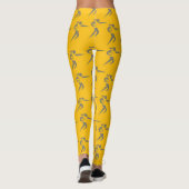 Levendig Geel Sinaasappel Vrouwen Rugby Pattern Leggings (Achterkant)