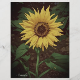 Levendig Geel SunFlower Green Scrapbook Paper