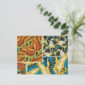 Levendig Geel & Teal Art Deco Vlinder Kunst Briefkaart (Staand voorkant)