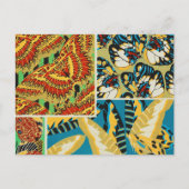 Levendig Geel & Teal Art Deco Vlinder Kunst Briefkaart (Voorkant)