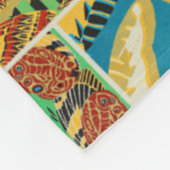 Levendig Geel & Teal Art Deco Vlinder Kunst Fleece Deken (Hoek)