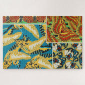 Levendig Geel & Teal Art Deco Vlinder Kunst Legpuzzel (Horizontaal)