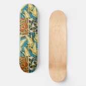 Levendig Geel & Teal Art Deco Vlinder Kunst Persoonlijk Skateboard (Voorkant)