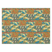 Levendig Geel & Teal Art Deco Vlinder Kunst Tafelkleed (Voorkant (Horizontaal))