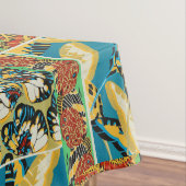 Levendig Geel & Teal Art Deco Vlinder Kunst Tafelkleed (Voorbeeld)